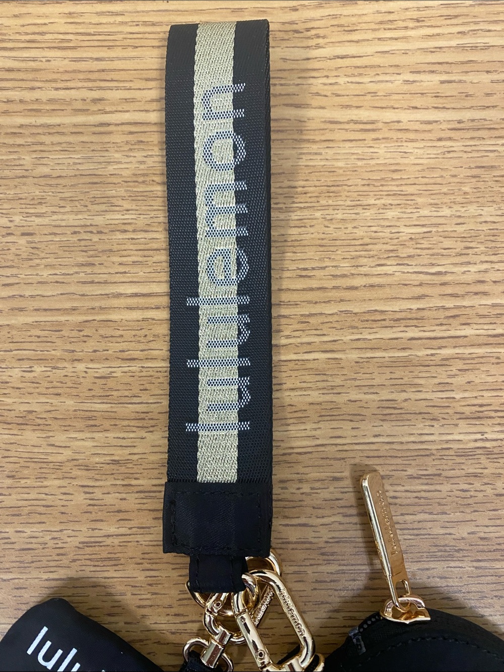lululemon Black Double Zip Wristlet with Gold Hardware - Picture 3 of 7